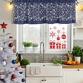 thumbnail image 5 of 2 Pack Japanese Valances for Windows Bedroom Living Room Window Treatments, Navy Blue Country Flowers Leaves Aesthetic Rod Pocket Valance Drapes Short Kitchen Curtains Over Sink 42"x18", 5 of 8
