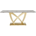 thumbnail image 6 of Modern Dining Table 70" Rectangular Kitchen Table with Imitation Marble Grain MDF Wooden Top & Iniregular Gold Base,Faux Marble Dinner Furniture for Kitchen Dining Room/Meeting Room, 6 of 9