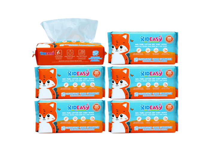 KidEasy Baby Dry Wipes |100% Pure Cotton Use Dry or Add Water to