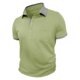 thumbnail image 5 of Blusa y camisa de manga corta con cuello vuelto para hombre, estilo casual, con botones y bolsillos, color liso, de poliéster., 5 of 8
