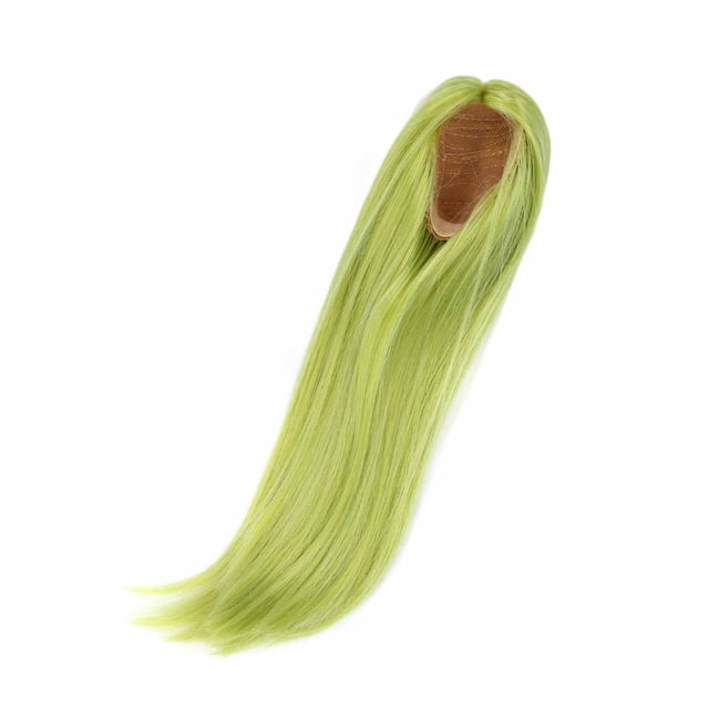Perruque de Poupée Soie Douce Cheveux Longs Lisses Vert Avocat pour Poupées