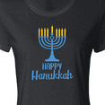 thumbnail image 4 of Inktastic Happy Hanukkah with Blue Menorah Women's T-Shirt, 4 of 5