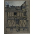 thumbnail image 2 of Ferdinand Boberg 15x18 Black Ornate Wood Framed Double Matted Museum Art Print Titled - House, 117 Rue Saint Antoine (1926), 2 of 5