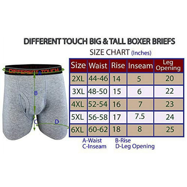 6 Men's Big & Tall USA Classic Design Long Legs Boxer Briefs Underwear