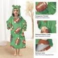 thumbnail image 3 of FORMRS Wearable Blanket Hoodie with Sleeves for Kids Cozy Flannel Sweatshirt, American Footballs, 3 of 7