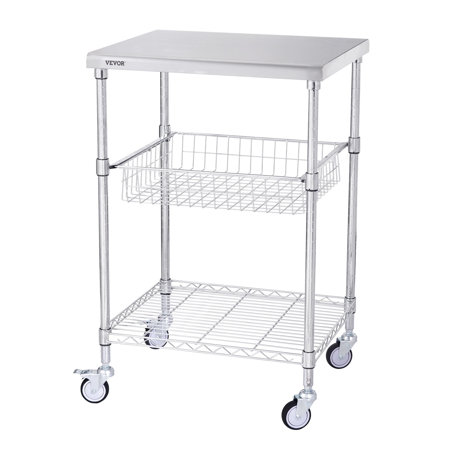 BENTISM 3-Tier Utility Cart Rolling Cart on Wheels 24