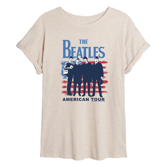 The Beatles - American Tour - Juniors Oversized Graphic T-Shirt