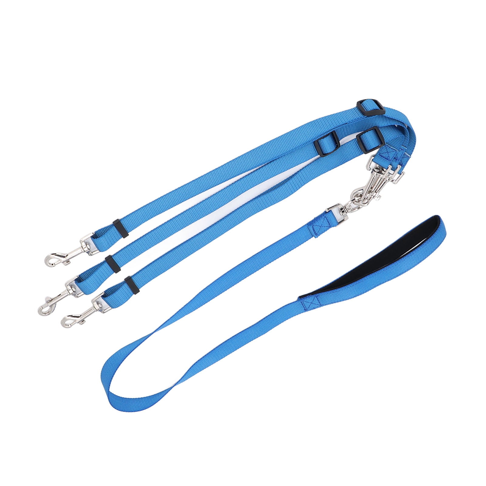 3 Way Dog Leash, Dog Running Leash Triple Nylon Dog Leash Adjustable Waist Belt Nylon Coupler Leash for Running Walking Hiking