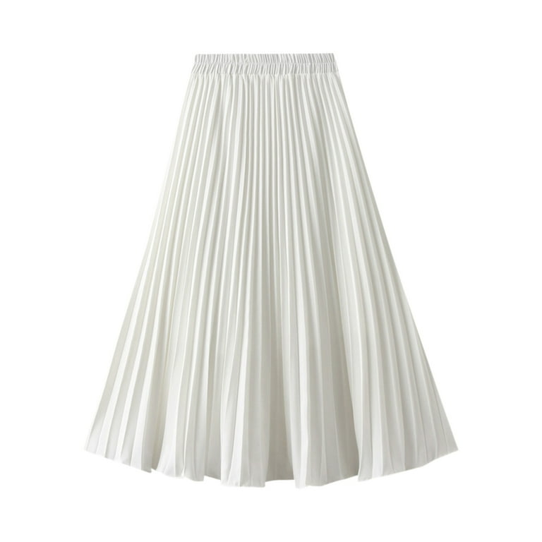 White pleated skirt clearance 60