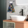 thumbnail image 4 of Toallas de mano con diseño de vida silvestre y lazo de velcro, toallitas de terciopelo coral para cocina y baño, 4 of 6
