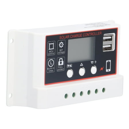 

Battery Solar Controller Lithium Controller LCD Display Durable Solar Panel Regulator Easy Operate Protective Function For Open Circuit Protection 10A 20A 30A