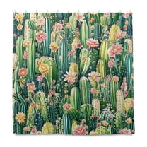 Colorful Cactus Shower Curtain Liner 72x72 Inch Waterproof Shower Curtains Decorative Bathroom with 12 Pack Hooks