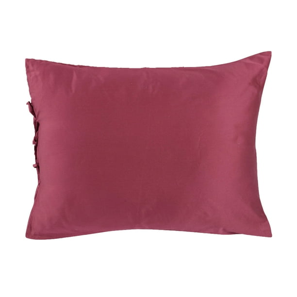 Set of Two Burgundy King Size Pillowcase Sham Covers 100 CottonSolid
