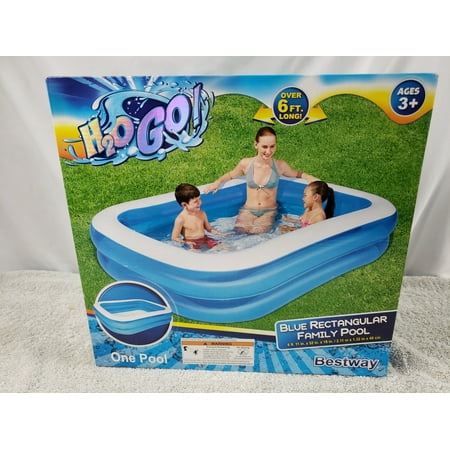 Bestway Durable 3+ Years Swimming Pool, Rectangular, White, 83" x 52" x 18", 13.3 oz