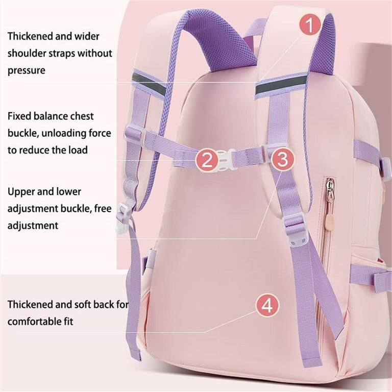 Laidan Cute Bunny Backpack School Bags Cartoon Travel Rucksack Book Bag for Girls Teenage Student KindergartenLarge-Pink, Kids Unisex