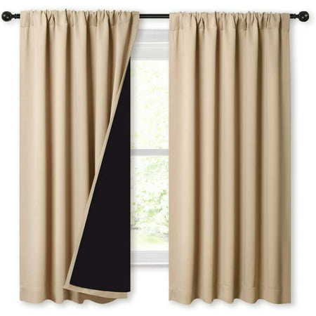 Blackout Curtain Panels Rod Pocket, 100 Inch Wide Curtain Panels