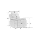 thumbnail image 2 of Power Recliner Glider Chair With Bluetooth Speaker 270 Degree Swivel With LED Light Side Arm With Storage Pockets USB+Type C Charging Port Button Control Retractable Footrest Adjustable Backrest DG, 2 of 13