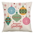 thumbnail image 3 of 4 Pack Merry Christmas Pillow Cover 18 x 18 Inch, Christmas Santa Snowman Truck Home Decor Cotton Linen Pillow Covers Cushion Case Couch, Bed, Office, 3 of 5