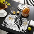 thumbnail image 3 of Black Leaves Placemats Set of 8, Abstract Modern Geometric Lines Simple Art Placemats for Dining Table, Place Mats for Kitchen Tabletop, Waterproof Wipeable Dining Table Mats Set, 3 of 9