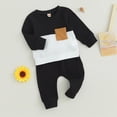 thumbnail image 2 of kaprioy Baby Boy Clothes Girls Fall Outfits Set Clothes Long Sleeve Color Sweatshirt +Sweatpants 2 Piece Casual Autumn Clothing for Kids Boys Sweatshirt and Elastic Sweatpants 2 Piece Clothes, 2 of 7