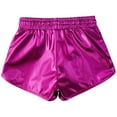 thumbnail image 3 of TiaoBug Kids Girls Sparkle Metallic Dance Shorts Gymnastics Athletic Tumbling Shorts Bottoms Activewear Hot Pink 5-6, 3 of 5