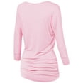 thumbnail image 2 of Made by Johnny Women's V-Neck 3/4 Sleeve Dolman Top with Side Shirring XS PINK, 2 of 6