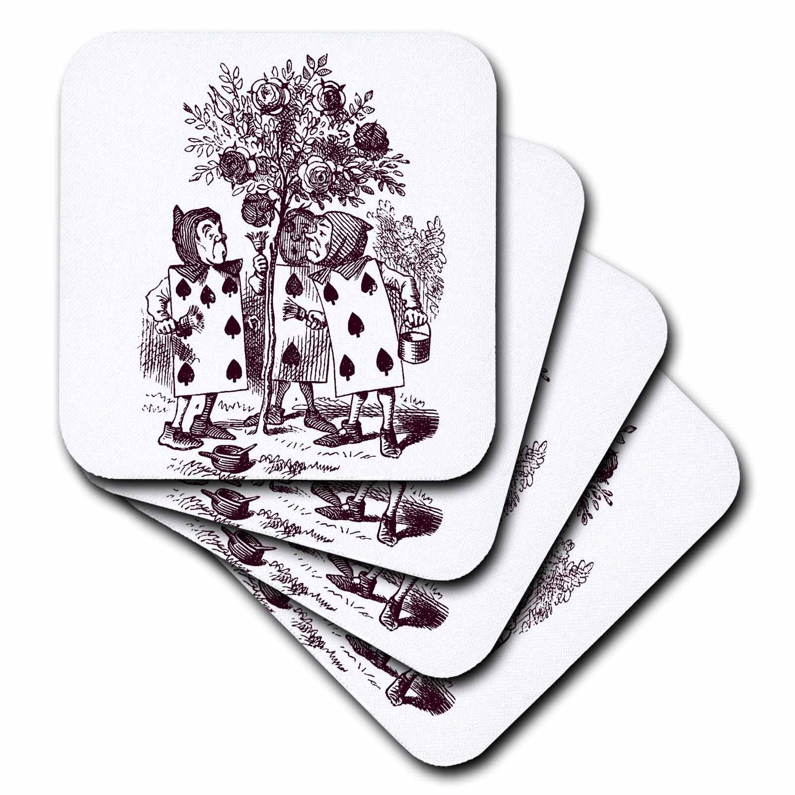 Painting the Roses Red Vintage Alice in Wonderland set of 8 Coasters