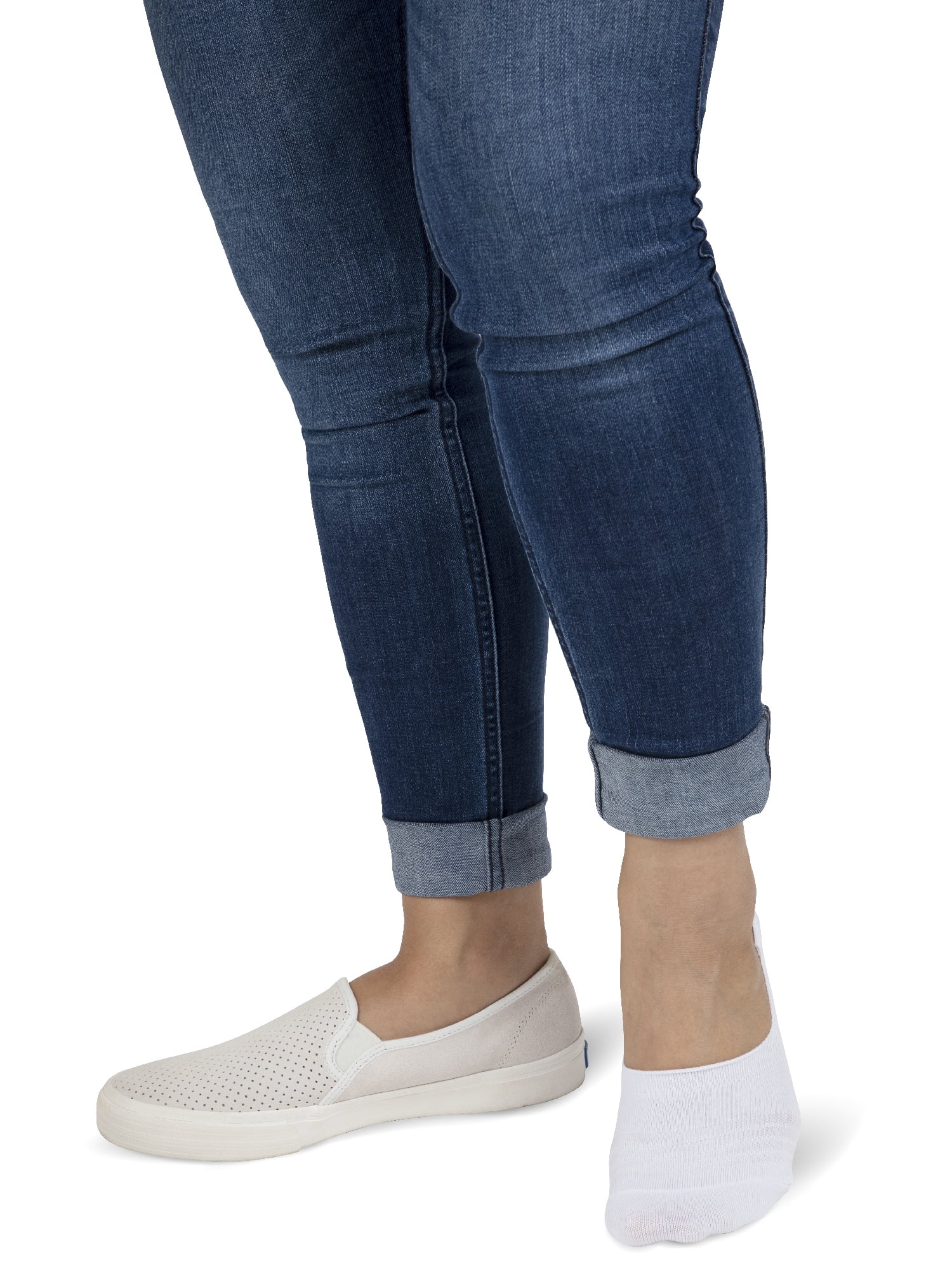 Peds Women's Lightweight Mid Cut No Show Socks, 12 Pairs