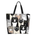 thumbnail image 1 of Balery Colors Cats Bolsa Tote Estilo Estético con Cremalleras, Bolsa de Hombro, Bolsa de Compras Grande y Plegable, 1 of 8