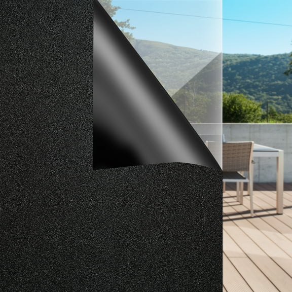 TSV Total Blackout Privacy Window Film, Blocking UV Frosted Covering Light Window Tint, 78.7 x 17.8''