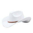 thumbnail image 4 of Oiyii Little Boys Classic Cow Boy Hats Leather‑Banded Western Cow Girl Hats, White, 4 of 4
