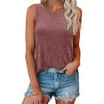 thumbnail image 6 of TKLPEHG Sleeveless Tank Tops for Women Crew Neck Basic Tank Top Sleeveless T Shirt Loose Lightweight Casual Comfy Summer Clothes Solid Color Fashion Blouses (Red,XL), 6 of 8