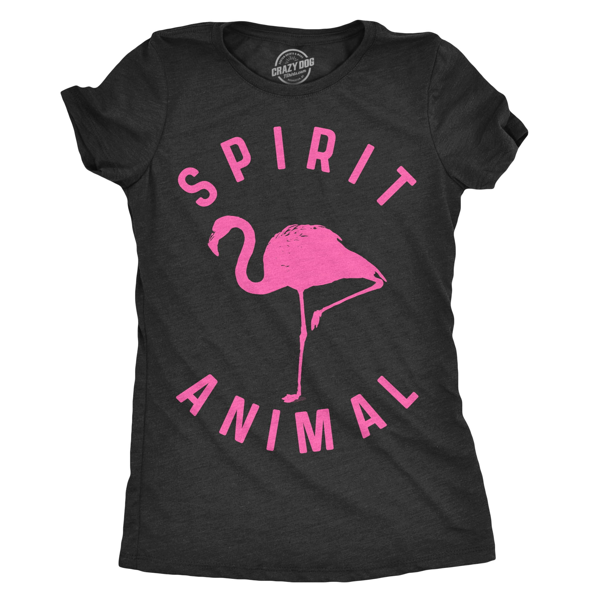 Crazy Dog Tshirts Womens Flamingo Spirit Animal T shirt Cool Funny Gift Cute Vintage Graphic Tee XXL