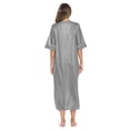 thumbnail image 4 of Casual Nights Women's Zip Front Seersucker House Dress 3/4 Sleeves Housecoat Long Duster Lounger, 4 of 5