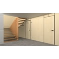 thumbnail image 4 of Invisible Solid Hidden Door with Handle | Planum 0010 Light Oak with Black Hidden Frame 24" x 80" Left-hand Outswing Black Frame | Concealed Hinges Lock Handle | Modern Frameless Doors, 4 of 6
