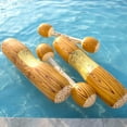 thumbnail image 2 of 2-Person Inflatable Water Game Set: 2 Ride-On Float Rows (55.12x13.78in) & 2 Strike Sticks (45.28x7.87in) - Thickened PVC, 100kg Max Load, Classic Wood Grain Design for Adults & Kids - Family, 2 of 6