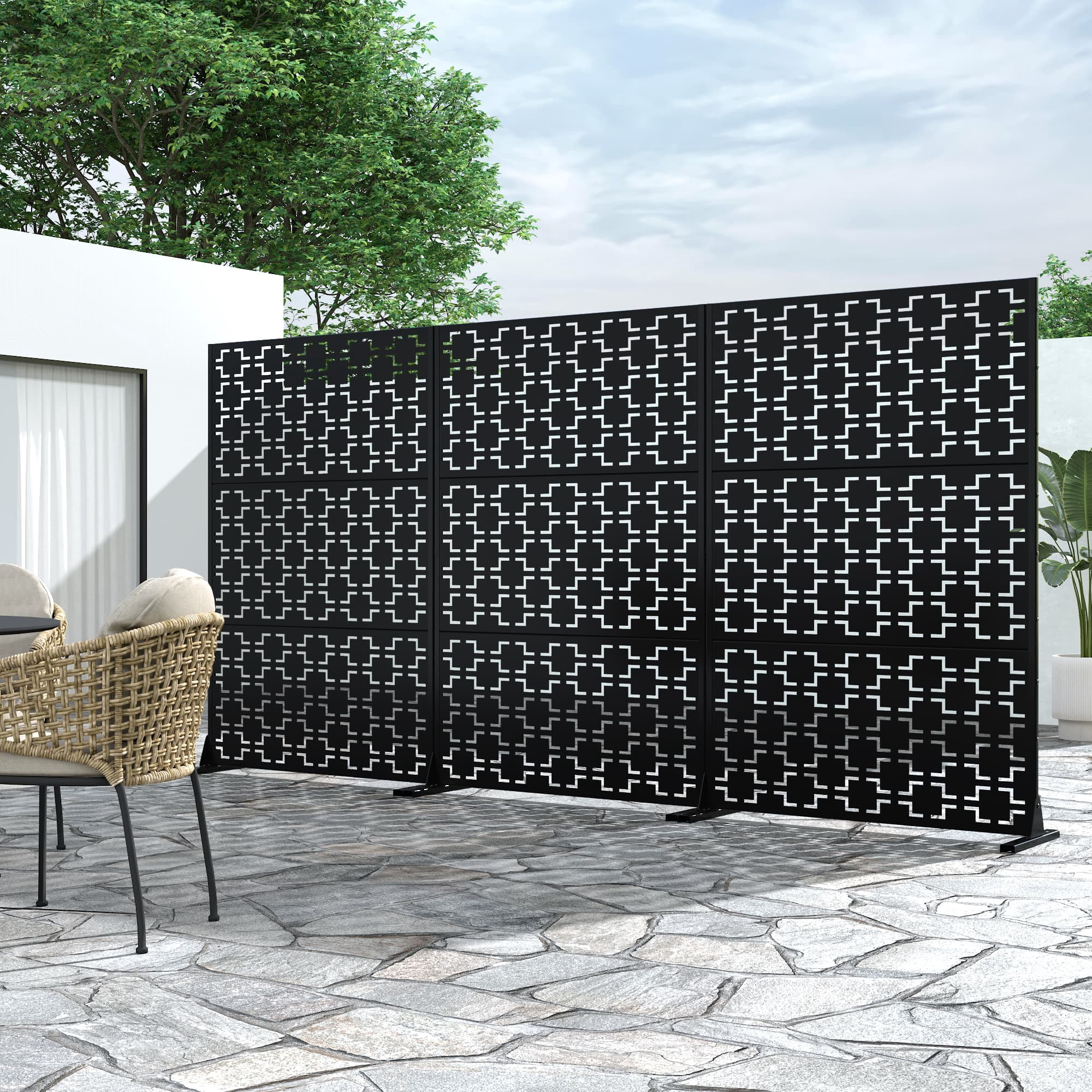 MAYEERTY Tall Extra Wide Extra Wide Privacy Screen, Folding Privacy Screens with Diamond Double-Weave Room dividers and Freestanding Room Dividers Privacy Screens