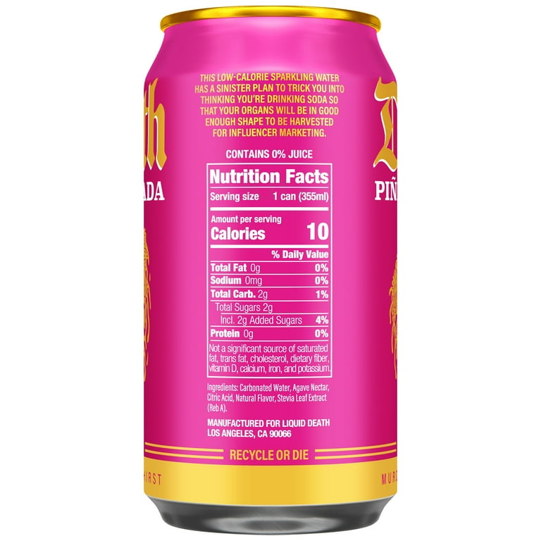 Liquid Death Pina Killada Soda Flavored Sparkling Water, 6 Pack
