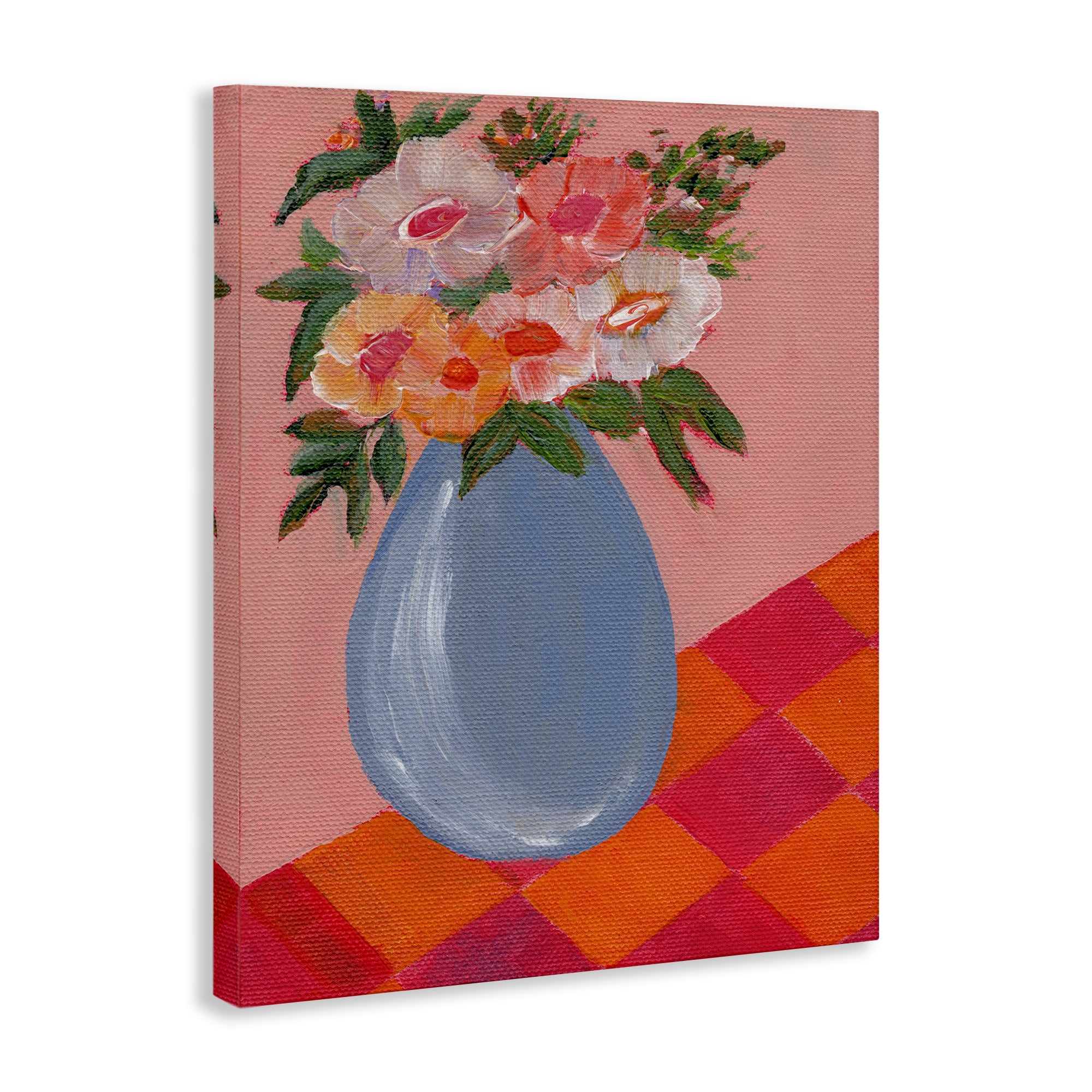 Stupell Industries Bright Pink Bouquet Plants & Flowers Painting Wrapped Canvas Art Print Wall Art, 16 x 20