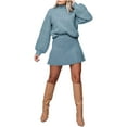 thumbnail image 4 of Long Sleeve Women Fall Winter 2 Pieces Skirt Sets Casual Sweater Pullover and Skirt, 4 of 6