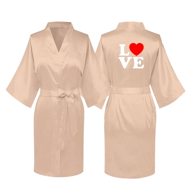 TIMIFIS Couples Silk Robe Sets Hotel Spa Robes Bride and Groom Robe Bridal Party Robes 1Pcs pring/Summer