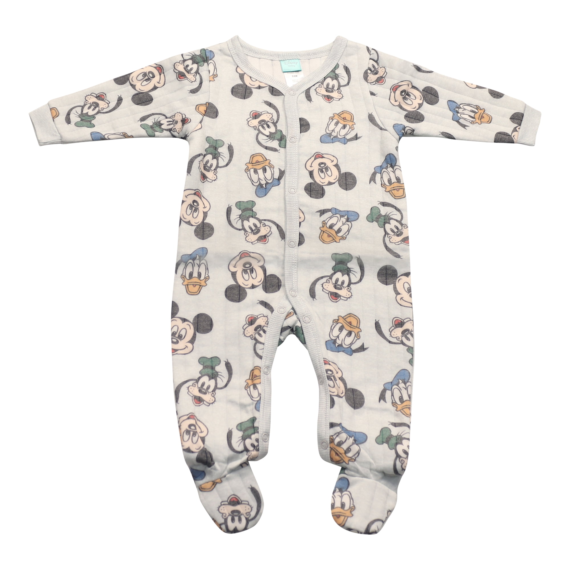 Disney Clothes Baby Boys 2-Pack Quilted Footed Coveralls - Mickey Mouse, Winnie the Pooh and Dumbo (0/3M-6/9M)