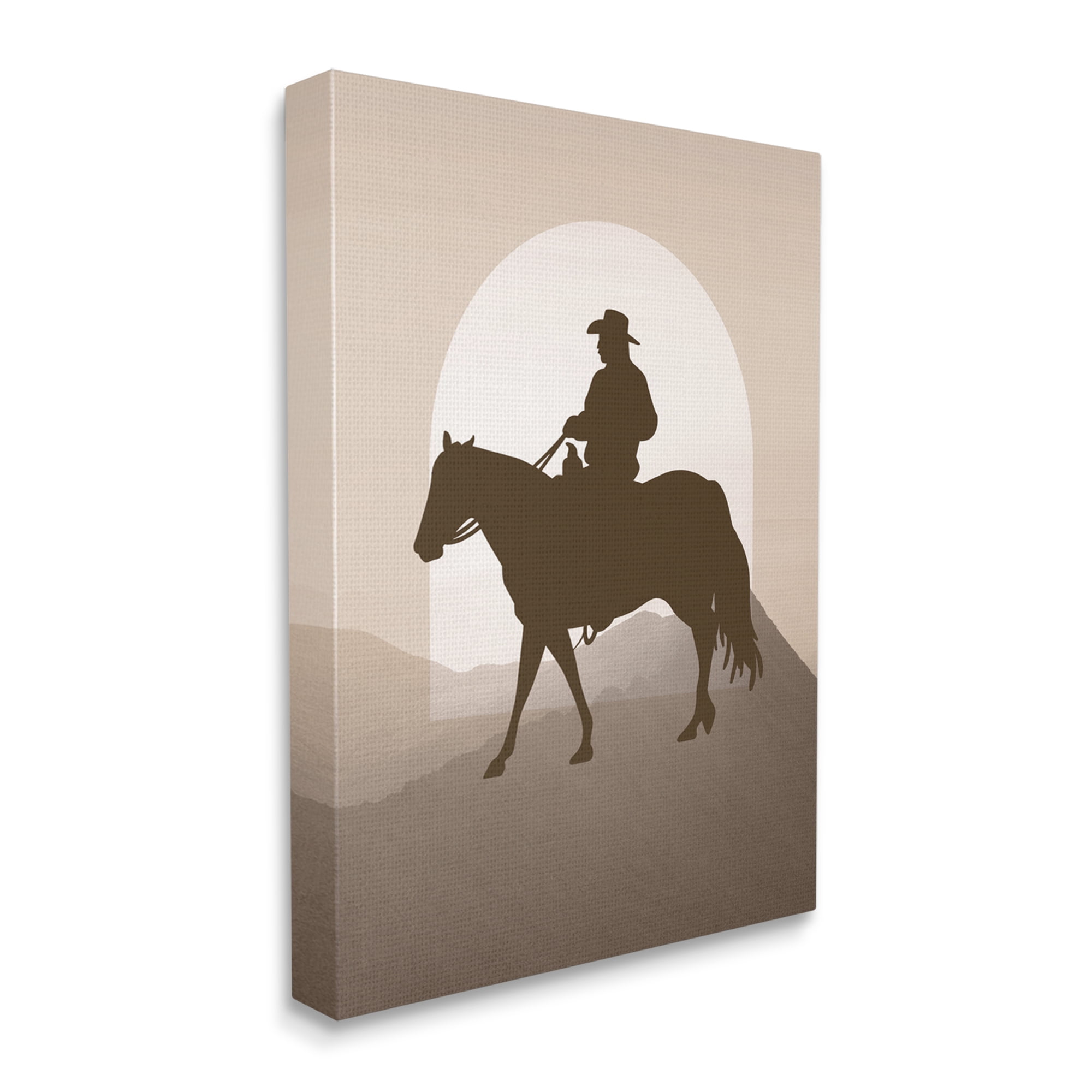 Stupell Industries Cowboy & Mountains Animals & Insects Painting Gallery Wrapped Canvas Art Print Wall Art, 30 x 40