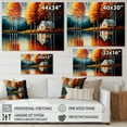 thumbnail image 4 of Designart Red And Orange Lake House With Birch Trees Canvas Wall Art, 4 of 5
