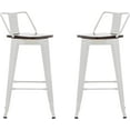 thumbnail image 2 of Andeworld Furniture Swivel Metal Bar Stool Kitchen Counter Bar Stools Set of 4 (Swivel 26 inch, White Wooden), 2 of 7