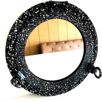 BLACK FOREST DECOR Seahorse Round Wall Mirror – 22 Inch Diameter, Rustic Aged Finish, Cast Iron & Metal