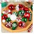 thumbnail image 1 of Adornos para árbol de Navidad, paquete de 60 adornos navideños de bolas de plástico irrompibles para el hogar, fiestas y árboles, 1 of 6