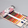 thumbnail image 6 of 24/36/72 Slots Pencil Wrap Pencil Rolls, Artist Colored Pencils Roll Up Bag Short Brushes Pouch Case Pencils Organizer for Drawing Coloring and Sketching (Black, 72slots), 6 of 6