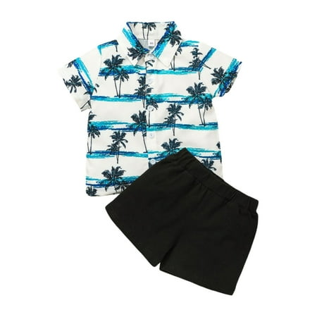 

Esho Summer Toddler Boys Casual Outfit Set Baby Short Sleeve Shirt Tops+Shorts 1-5T