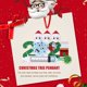 thumbnail image 5 of Paquete de 2 adornos de árbol de Navidad 2021 con colgante de Papá Noel – Papá Noel pintado con colgante de árbol de Navidad de vacuna, adorno colgante regalo para decoración de Navidad (Familia 3), 5 of 5